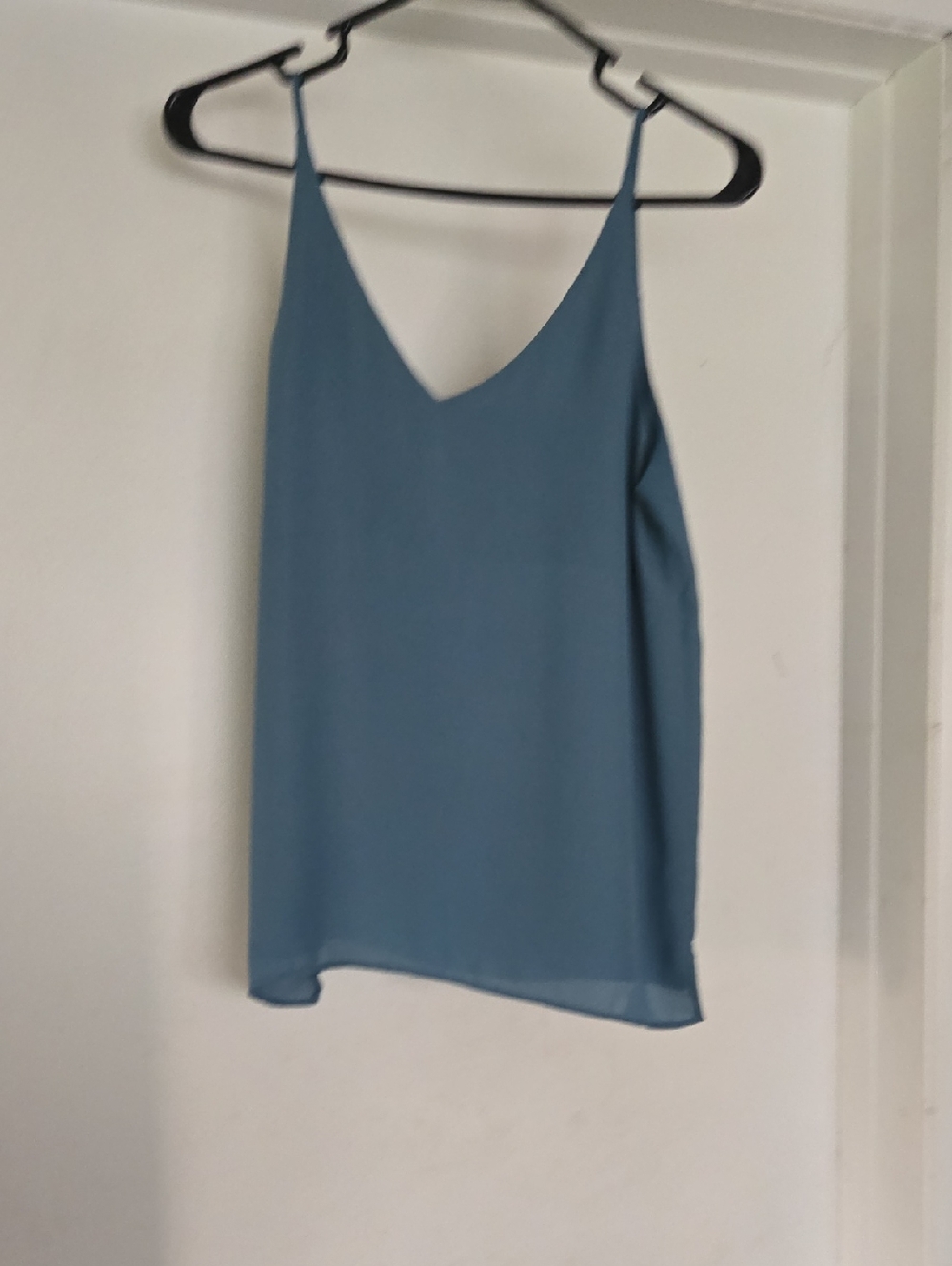 Light Blue V-Neck Spaghetti Strap Top - Women